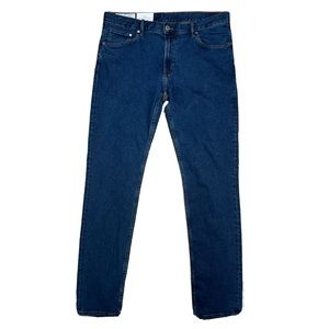 H&M Dark Wash Stretch Slim Cut Recycled Cotton Denim Jeans 38x34